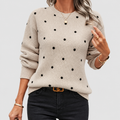Maelynn | Women’s Polka-Dot Knit Sweater — Khaki