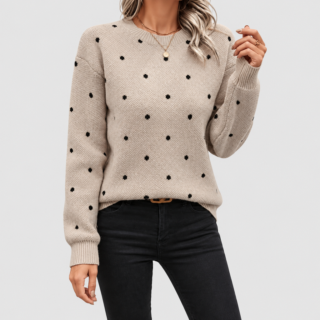 Maelynn | Women’s Polka-Dot Knit Sweater — product detail 4