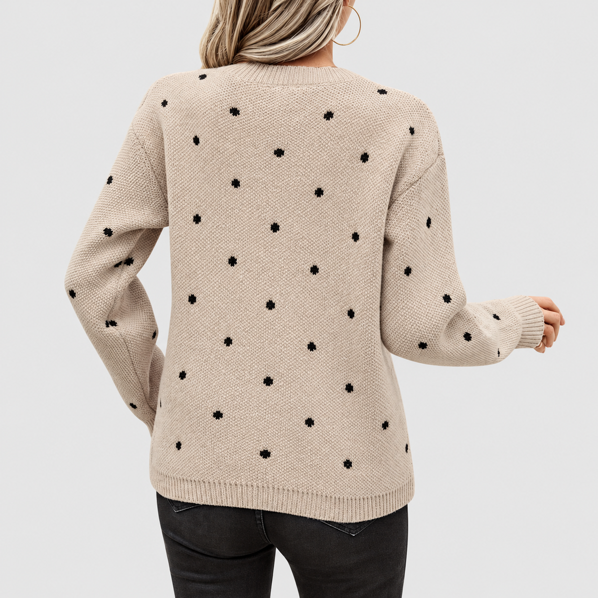 Maelynn | Women’s Polka-Dot Knit Sweater — product detail 5