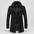 Malcolm | Men’s Winter Coat with Zip-Front Inner Layer — Black