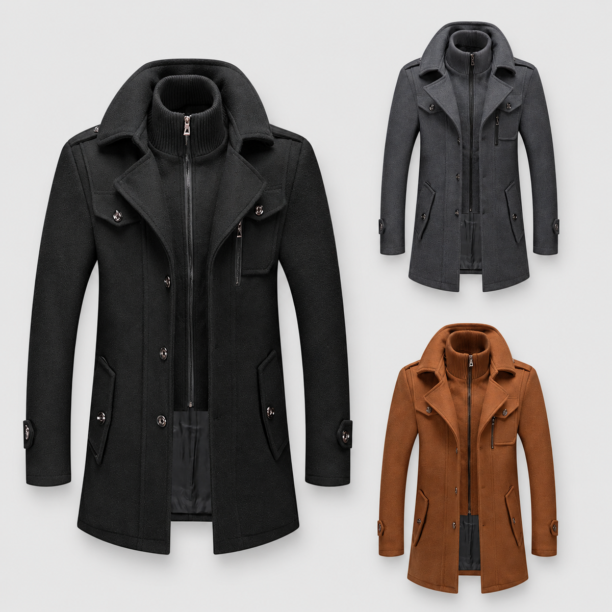 Malcolm | Men’s Winter Coat with Zip-Front Inner Layer — product detail 10