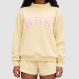 Khaki-pink lettering