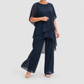 Maristella | Women’s Draped Top and Palazzo Pants Set — Blue