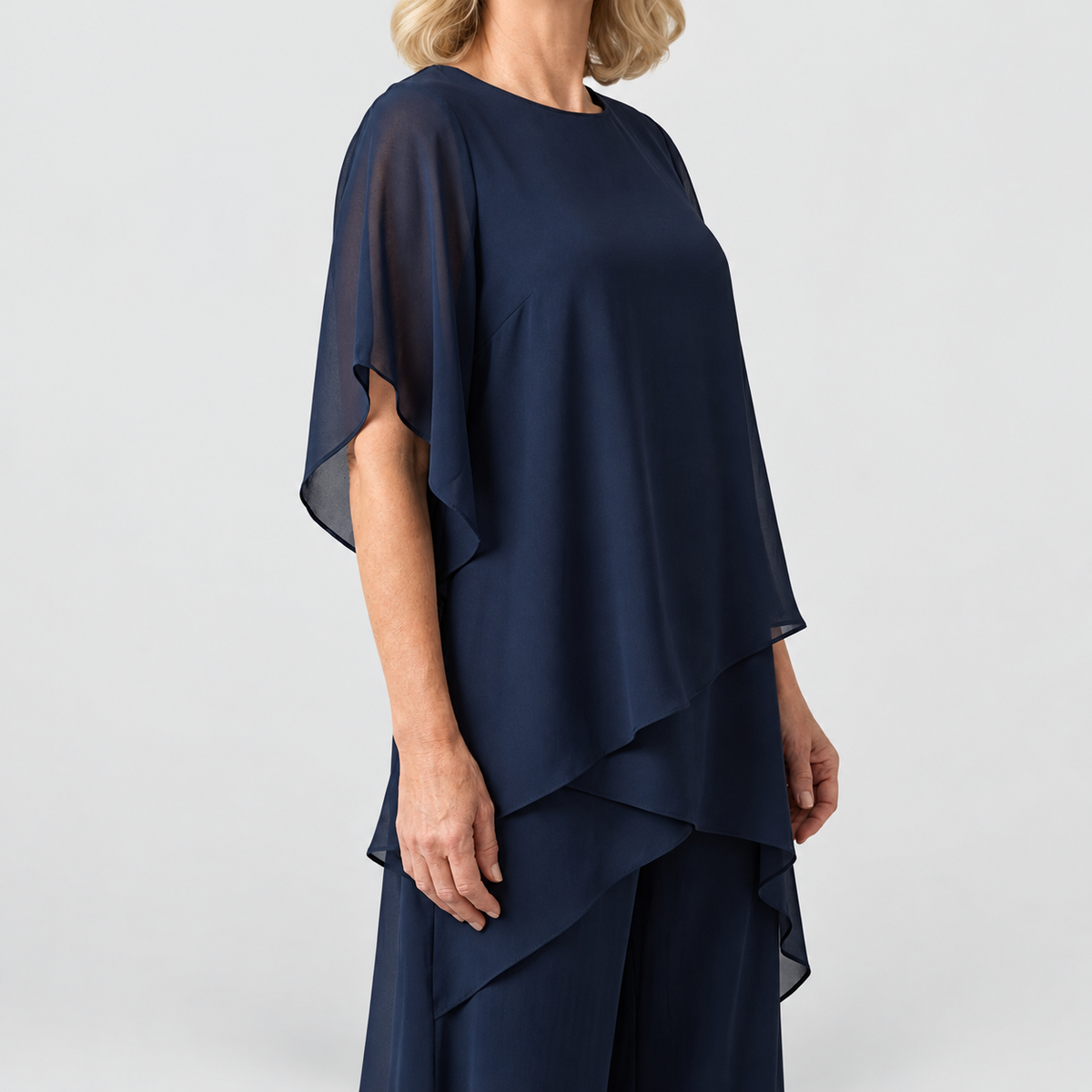 Maristella | Women’s Draped Top and Palazzo Pants Set — product detail 3