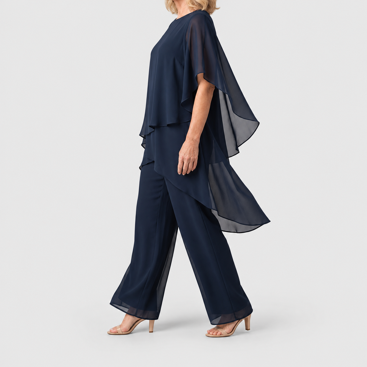 Maristella | Women’s Draped Top and Palazzo Pants Set — product detail 4