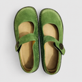Marjolaine | Women’s Strap-Closure Mary Jane Flats — Green