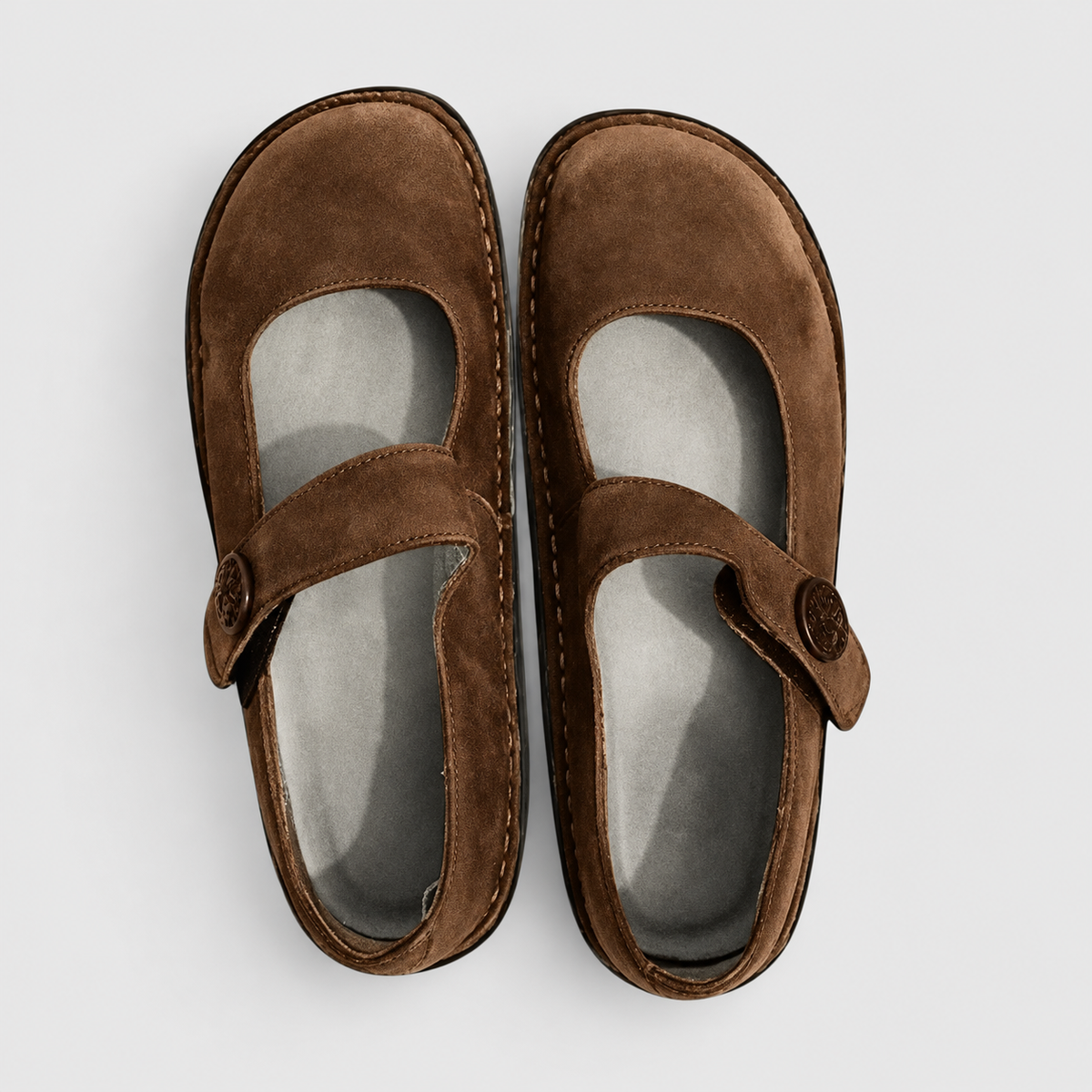 Marjolaine | Women’s Strap-Closure Mary Jane Flats — Brown
