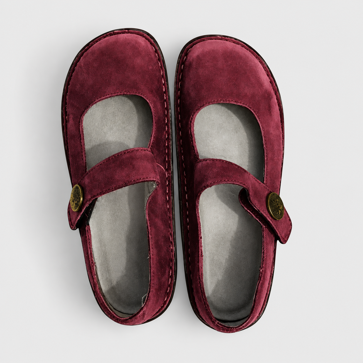 Marjolaine | Women’s Strap-Closure Mary Jane Flats — Red