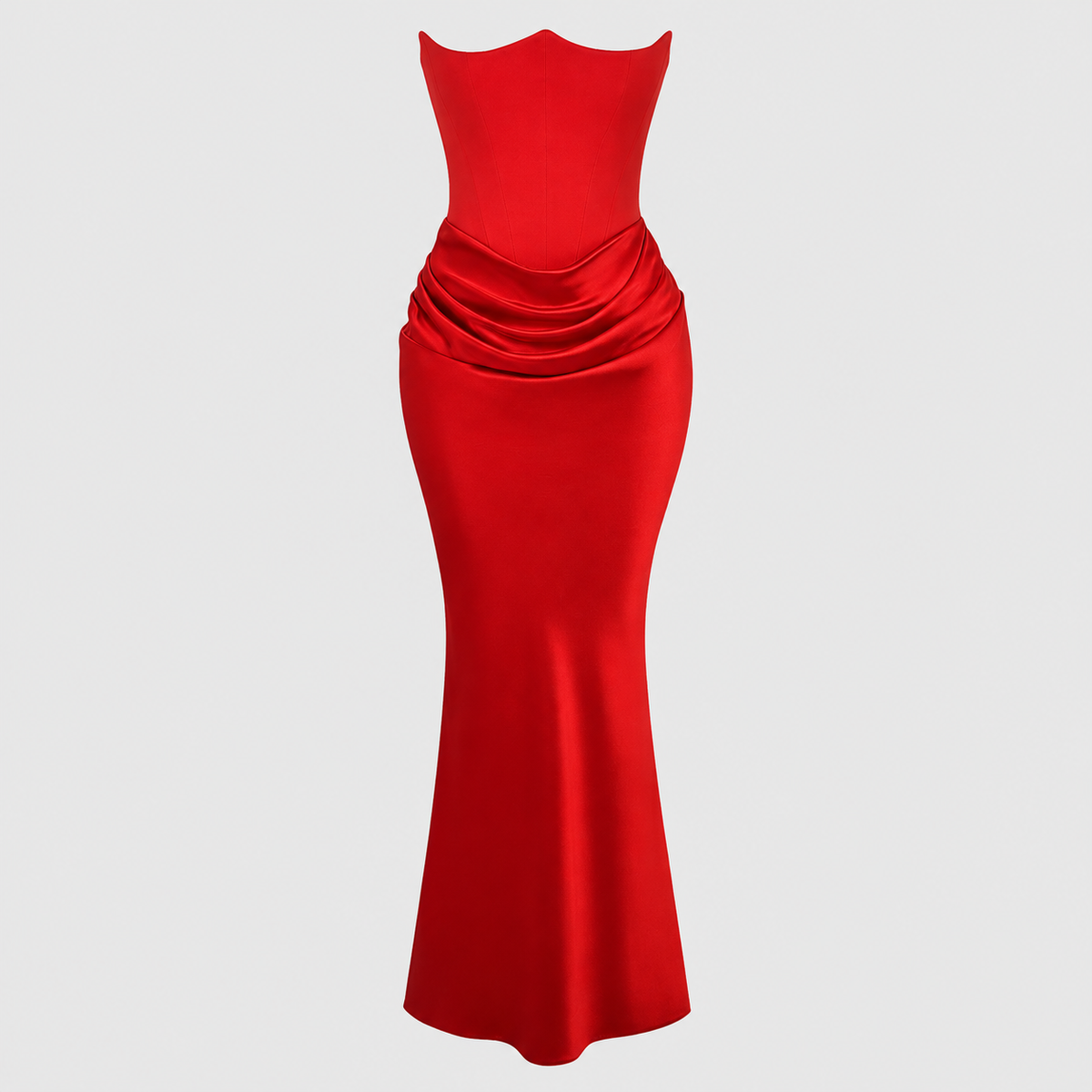Matilda | Women’s Strapless Satin-Effect Corset Gown — product detail 16