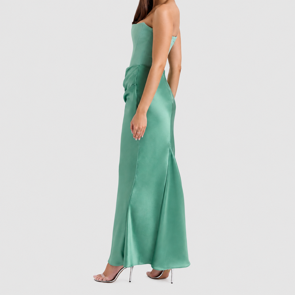 Matilda | Women’s Strapless Satin-Effect Corset Gown — product detail 22