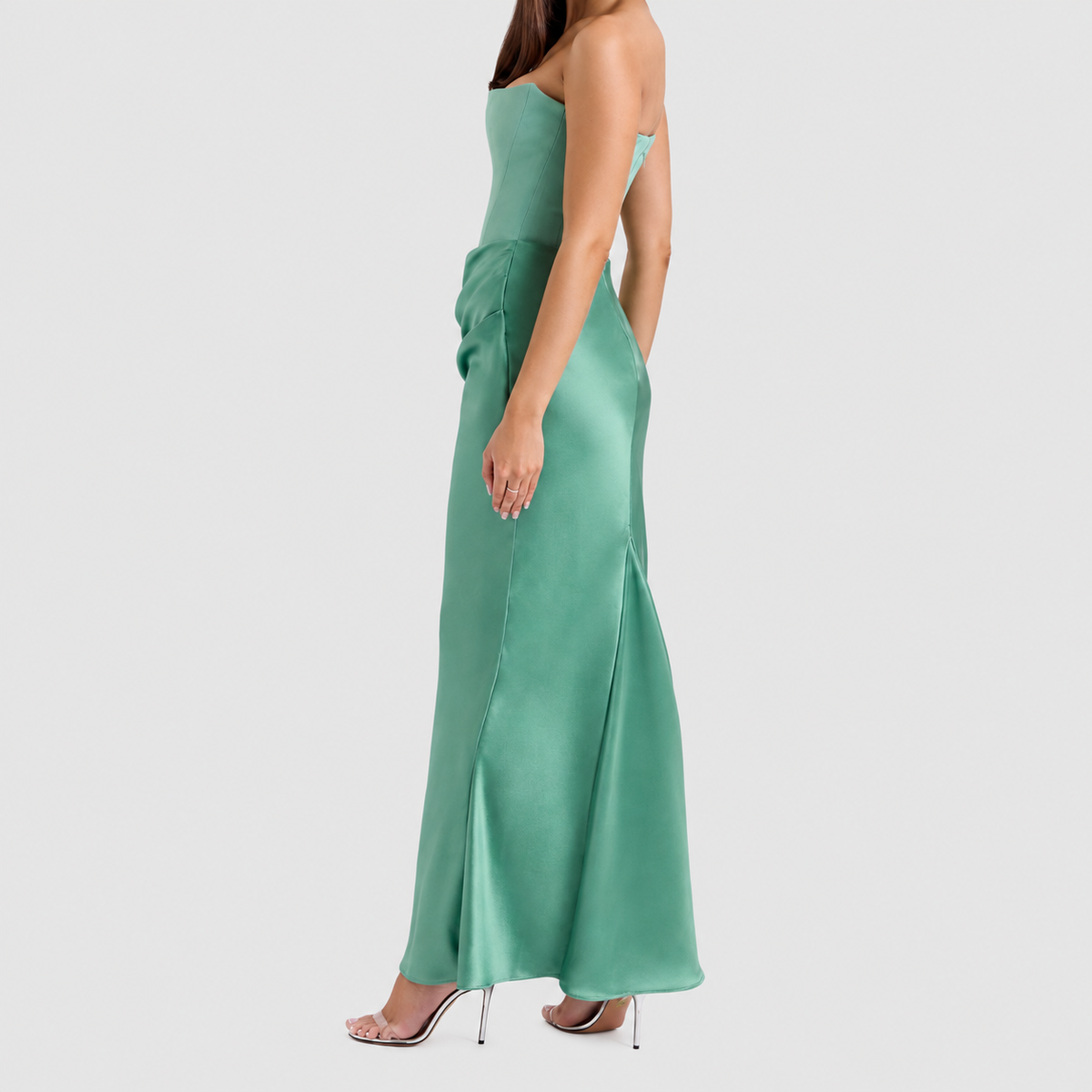 Matilda | Women’s Strapless Satin-Effect Corset Gown — product detail 22