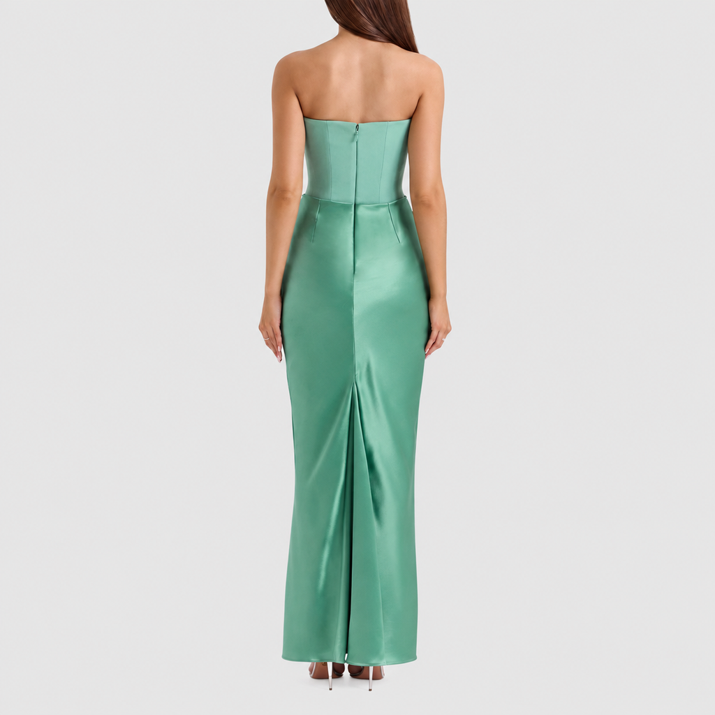 Matilda | Women’s Strapless Satin-Effect Corset Gown — product detail 23
