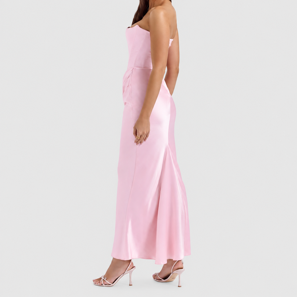 Matilda | Women’s Strapless Satin-Effect Corset Gown — product detail 28