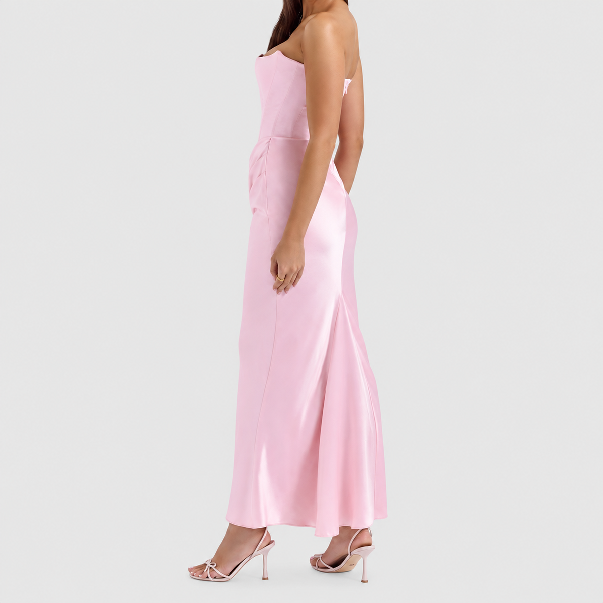 Matilda | Women’s Strapless Satin-Effect Corset Gown — product detail 28