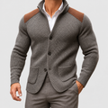 Mattias | Men’s Textured Knit Blazer Cardigan — Grey