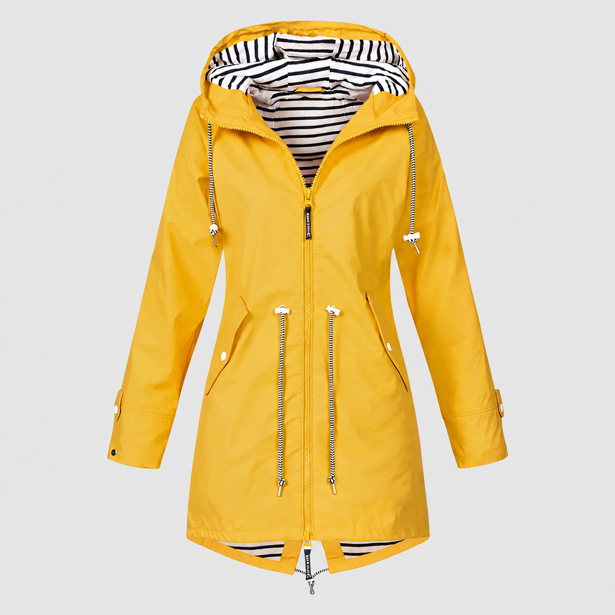 Maudeline | Women’s Lightweight Hooded Rain Jacket — Yellow