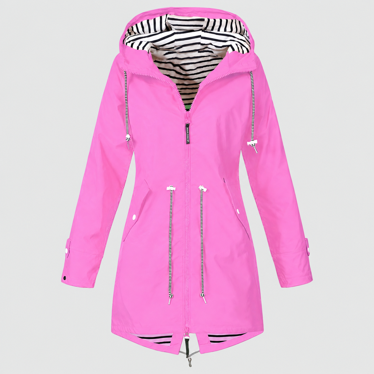 Maudeline | Women’s Lightweight Hooded Rain Jacket — Pink
