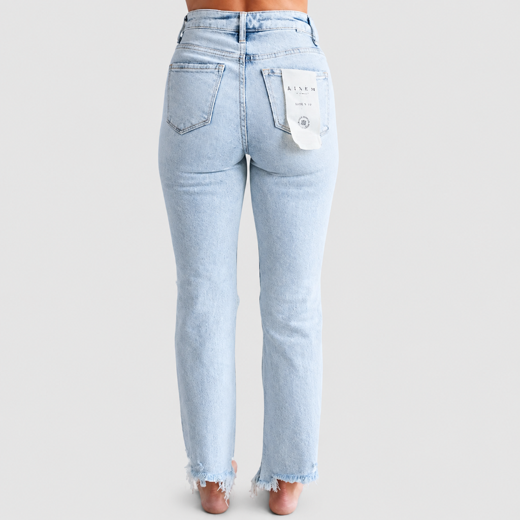 Melina | Women’s Washed Ripped Jeans — product detail 4
