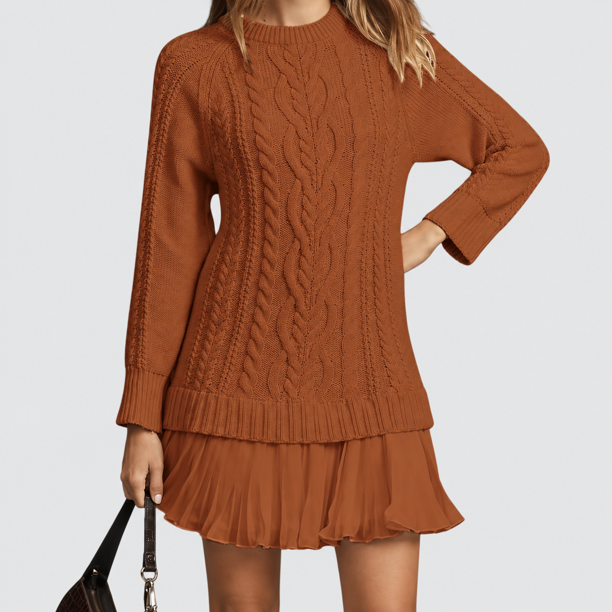 Mirabel | Women’s Cable-Knit Sweater Dress — product detail 6