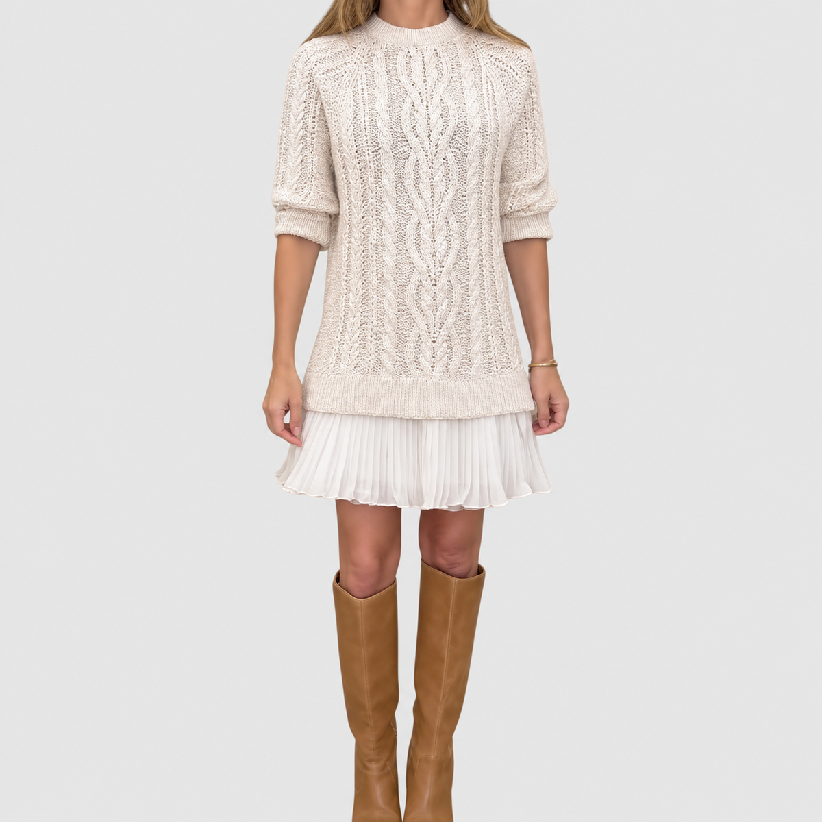 Mirabel | Women’s Cable-Knit Sweater Dress — product detail 11