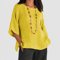 Mirella | Women’s Round-Neck Relaxed Blouse — Yellow