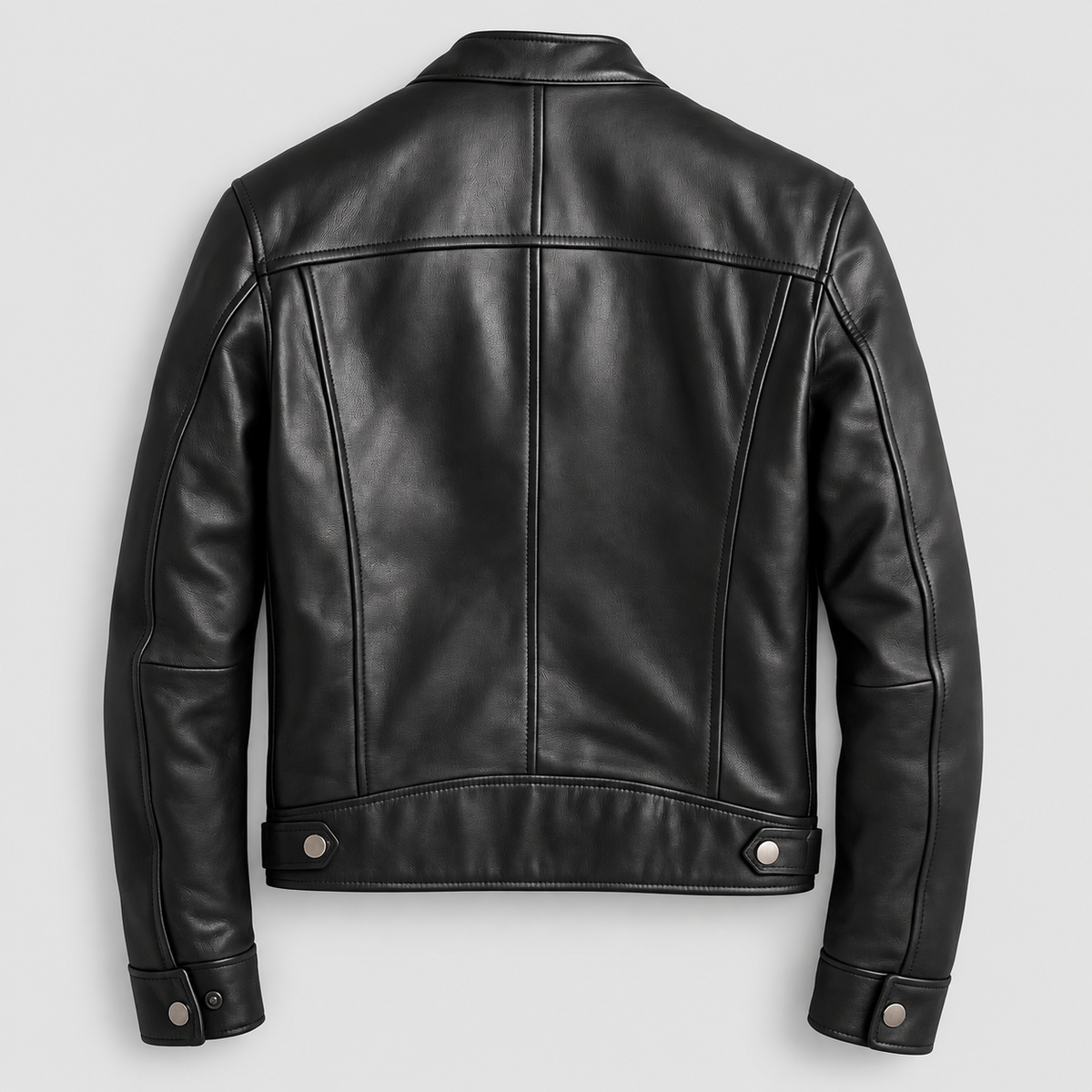 Montgomery | Men’s Band-Collar Leather-Look Jacket — product detail 7