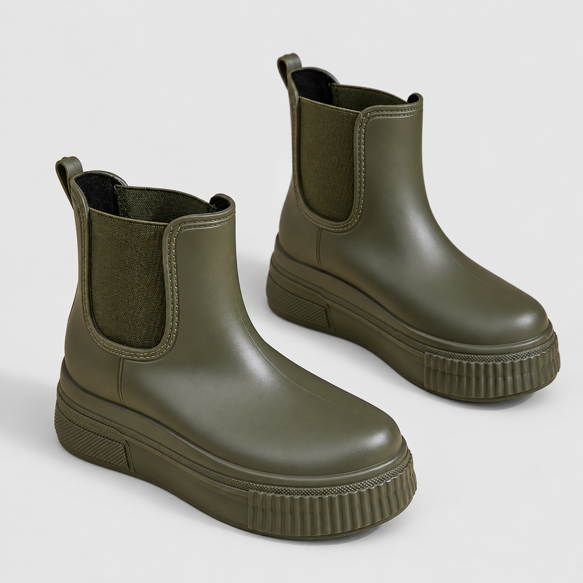 Naiara | Women’s Platform Chelsea Boots — Green