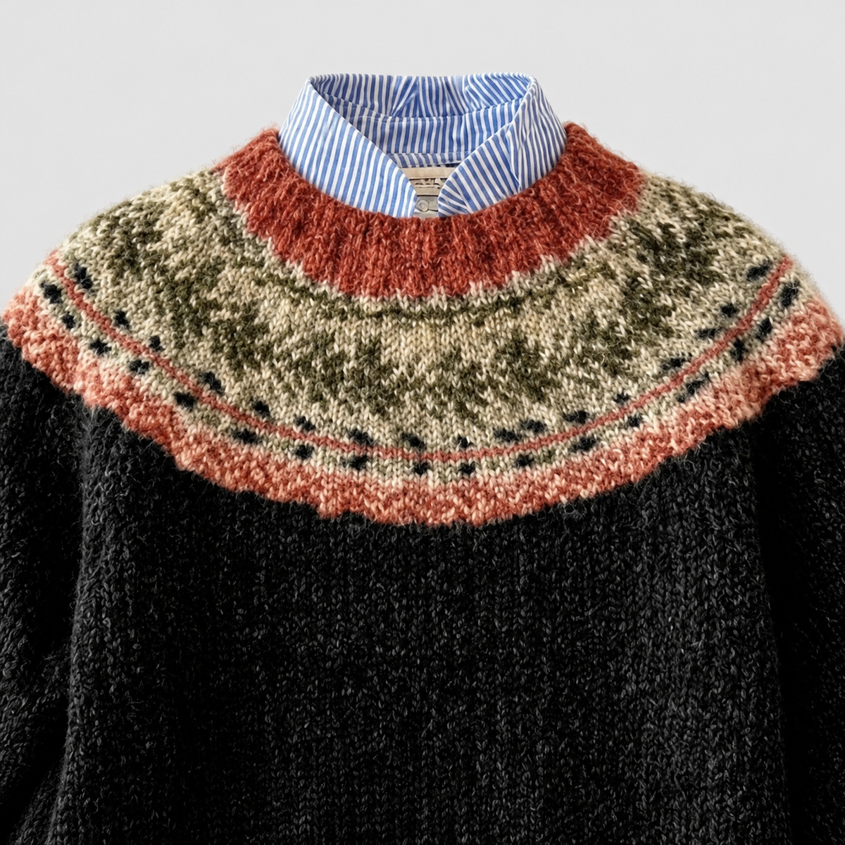 Nerissa-Rose | Women’s Nordic-Pattern Knit Sweater — Black Heritage