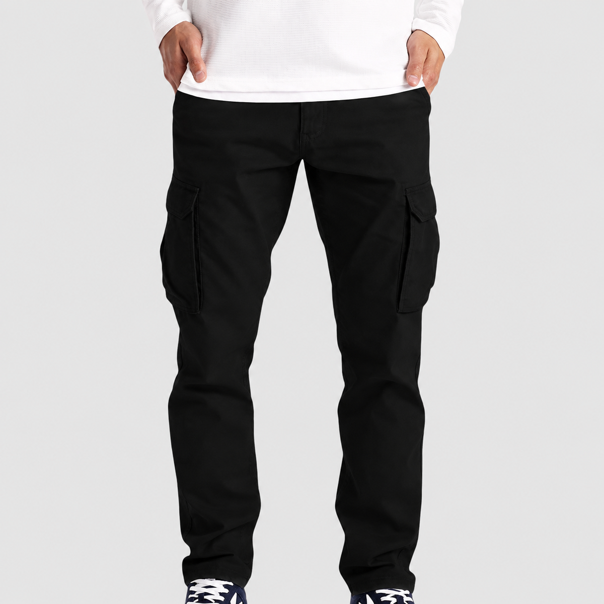 Nolan | Men’s Relaxed-Fit Cargo Pants — Black