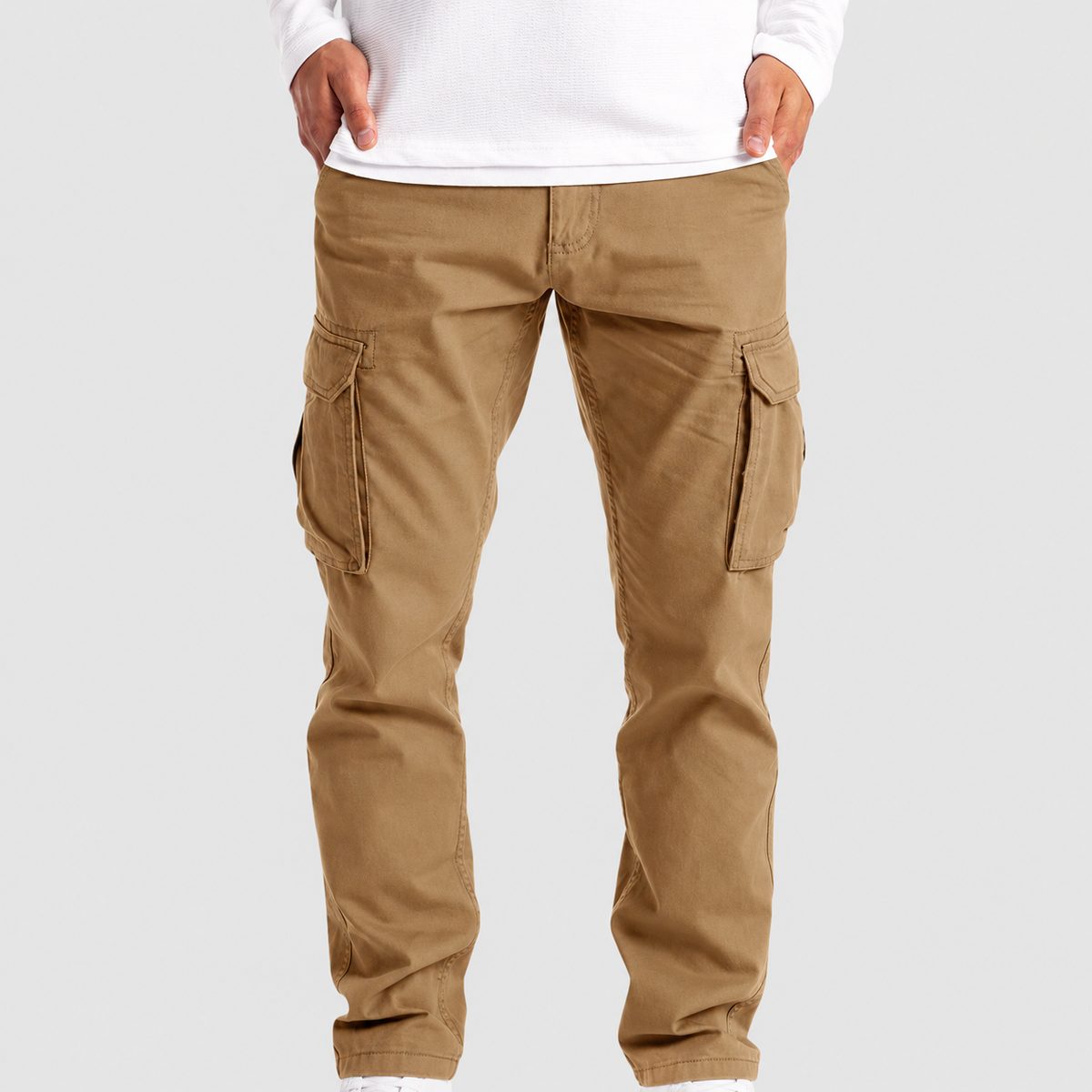 Nolan | Men’s Relaxed-Fit Cargo Pants — Khaki