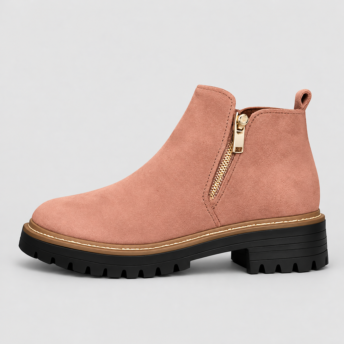 Odelia | Women’s Side-Zip Ankle Boots — Pink