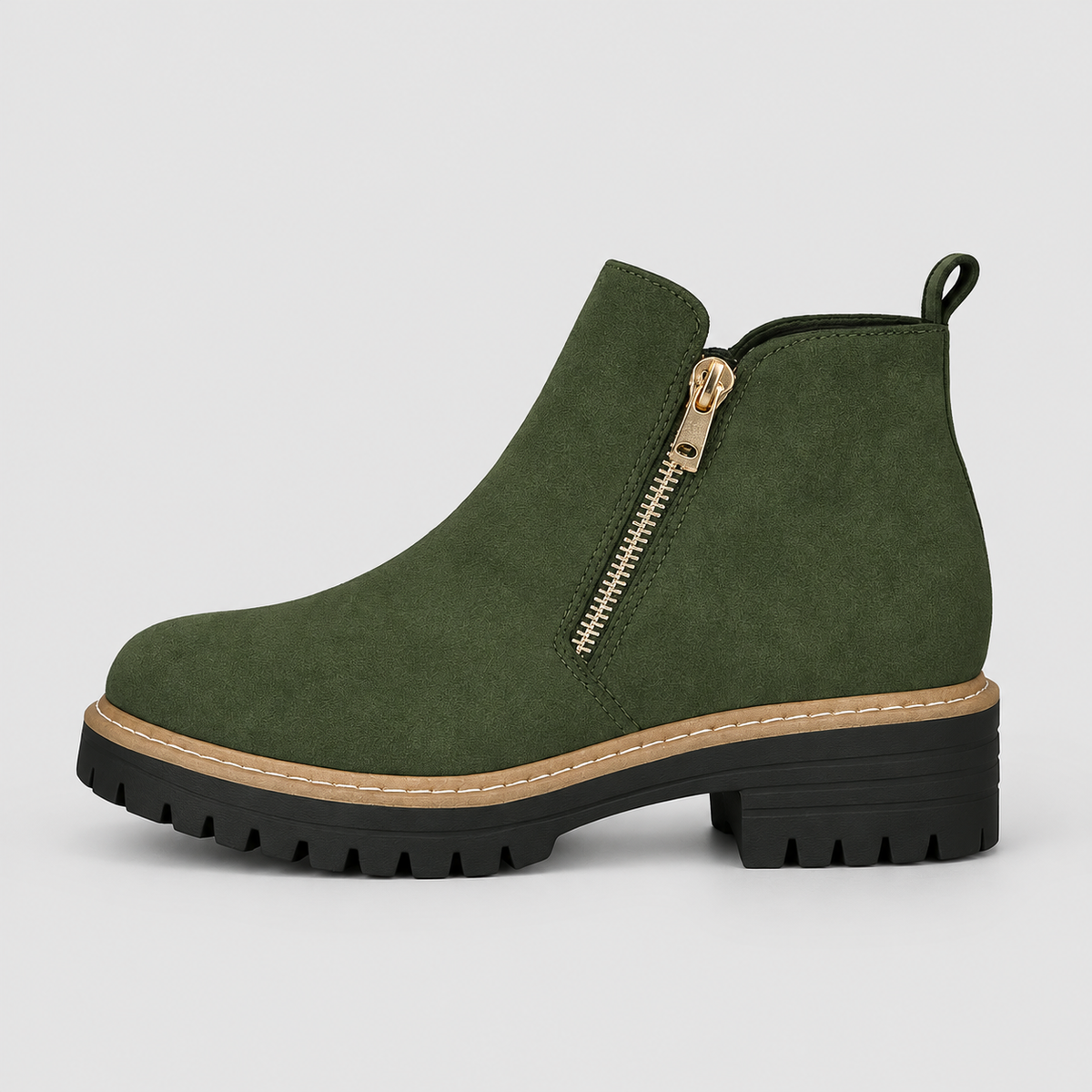 Odelia | Women’s Side-Zip Ankle Boots — Green