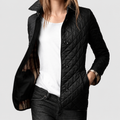 Olympia | Women’s Lightweight Quilted Button-Front Jacket — Black