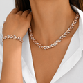 Ondina | Women’s Fishtail-Link Necklace and Bracelet Set — product detail 3