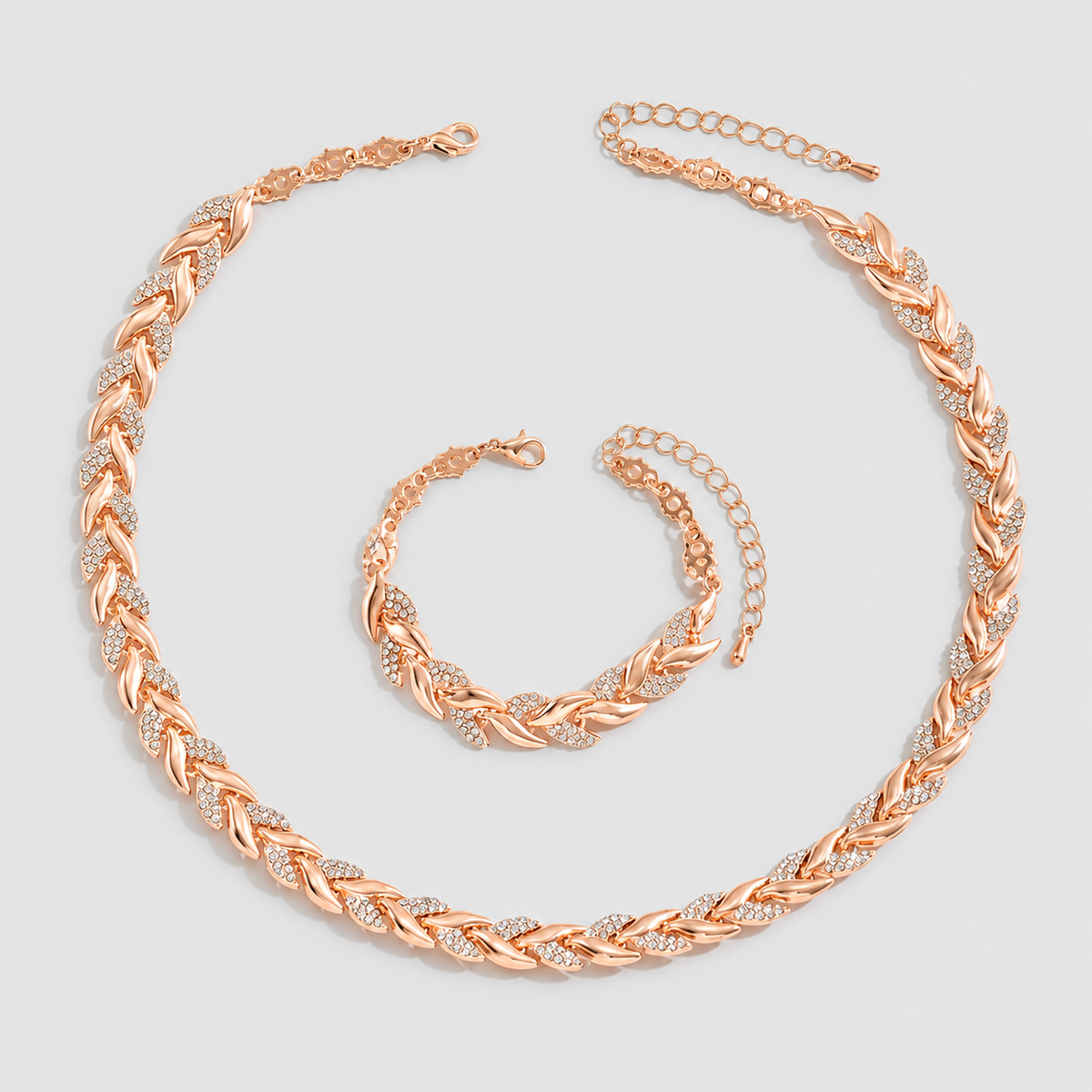 Ondina | Women’s Fishtail-Link Necklace and Bracelet Set — product detail 6
