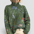 Ondine | Women’s Forest-Print Knit Sweater — product detail 1