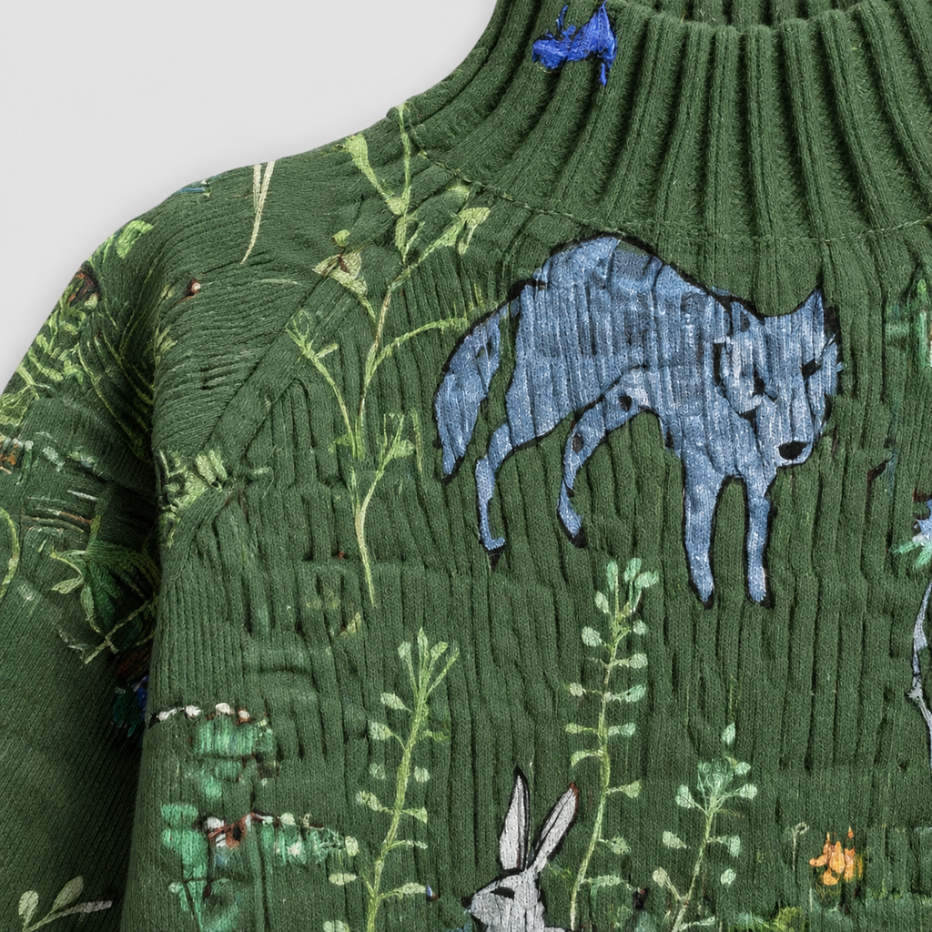 Ondine | Women’s Forest-Print Knit Sweater — product detail 3