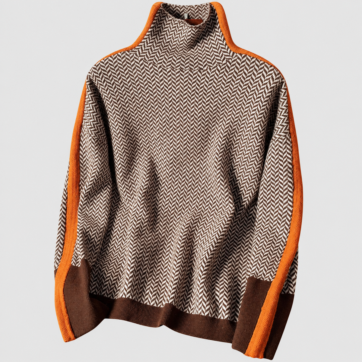 Opal | Women’s Contrast-Stripe Turtleneck Sweater — product detail 4