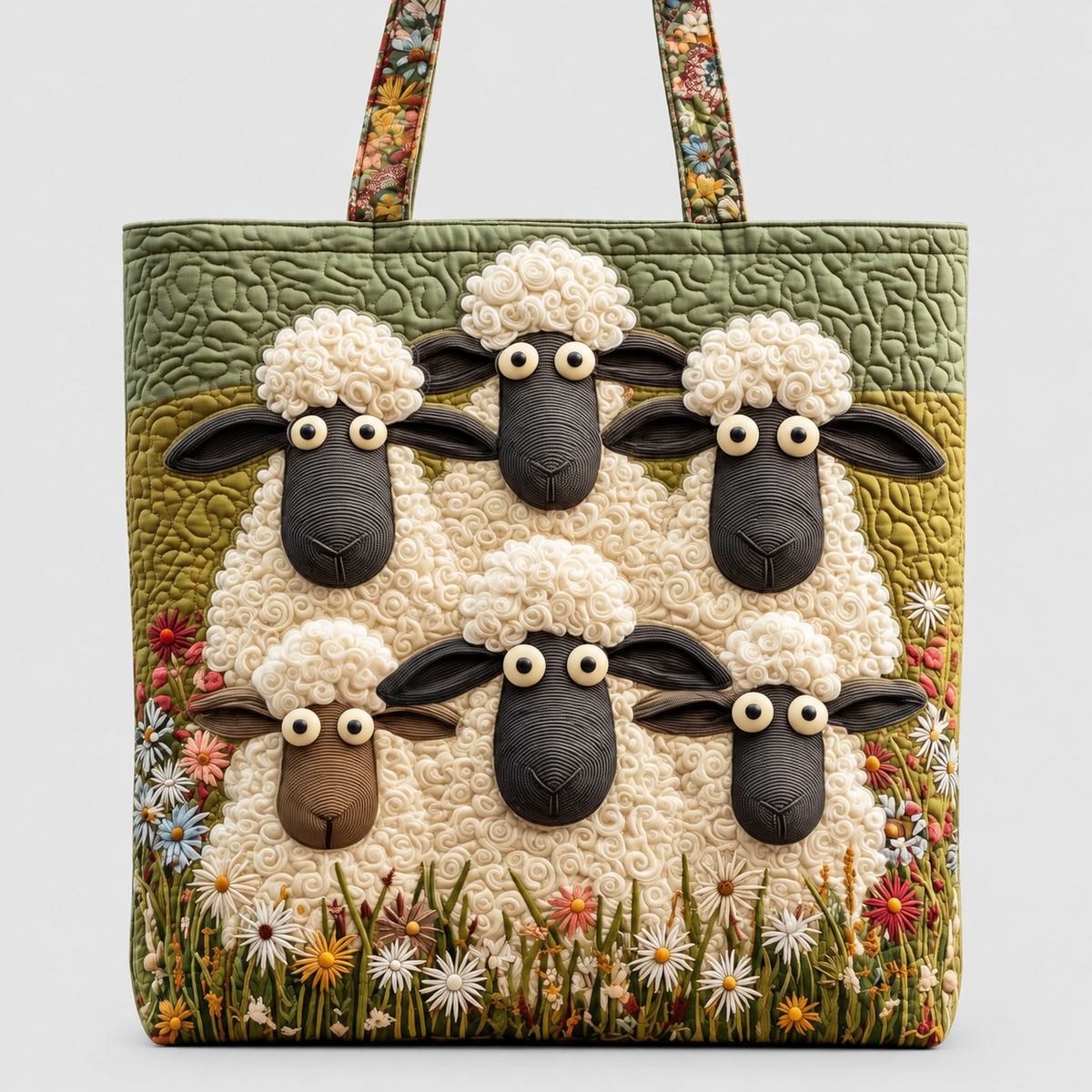Oriana | Women’s Five-Sheep Quilted Tote Bag — product detail 1