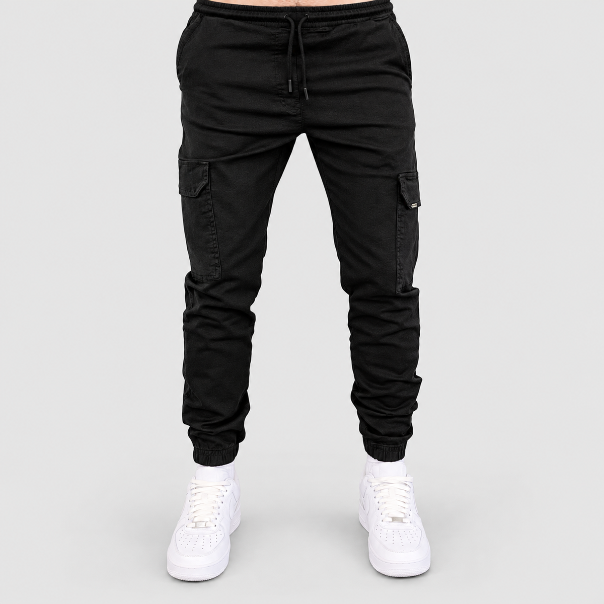 Pascal | Men’s Slim-Fit Cargo Joggers — Black