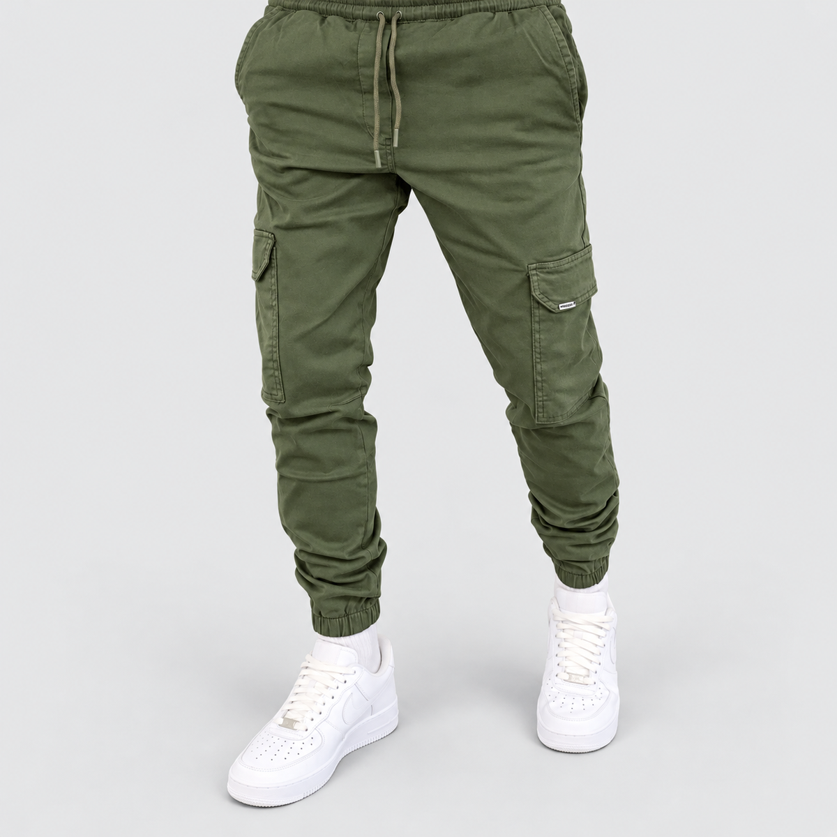 Pascal | Men’s Slim-Fit Cargo Joggers — Army Green