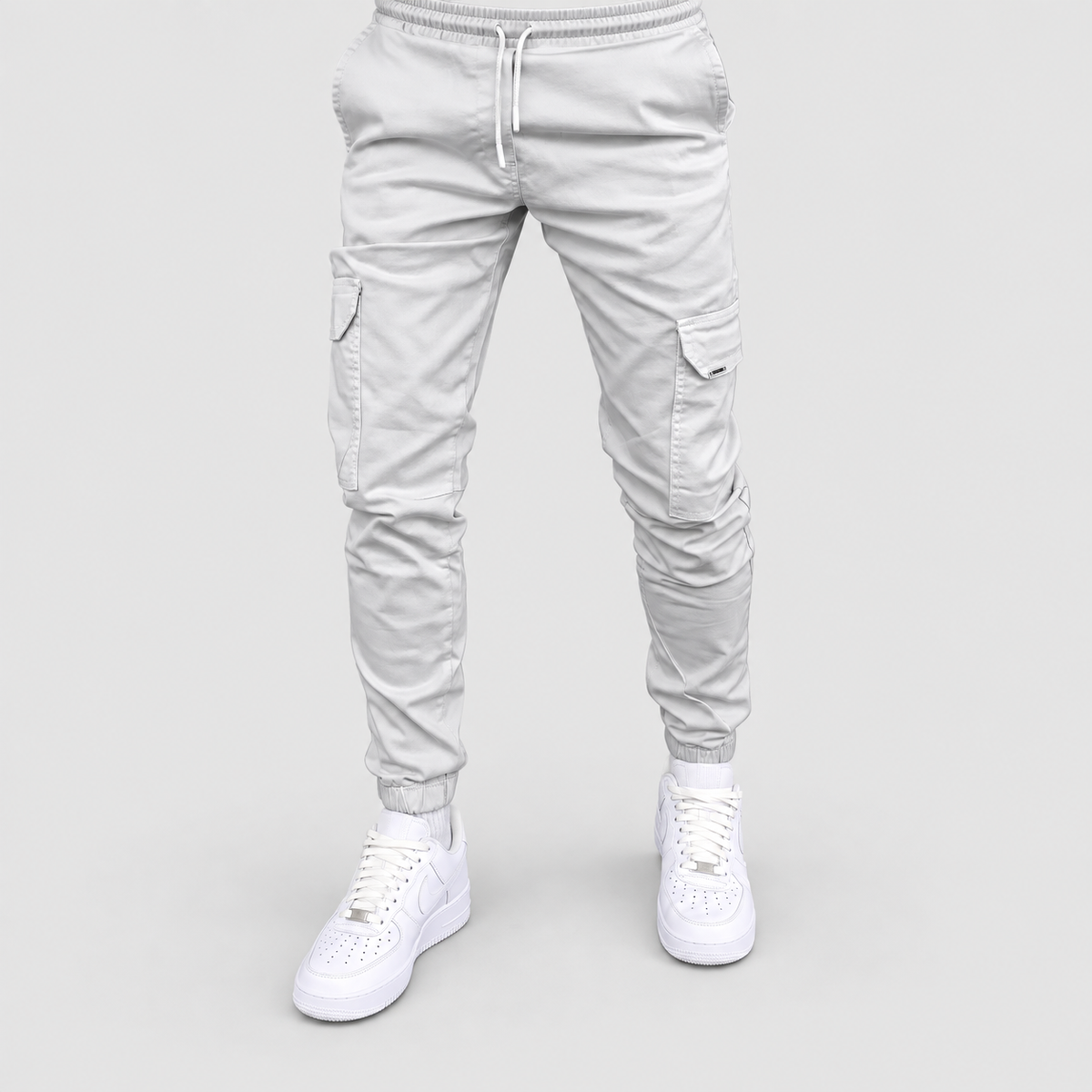Pascal | Men’s Slim-Fit Cargo Joggers — Grey