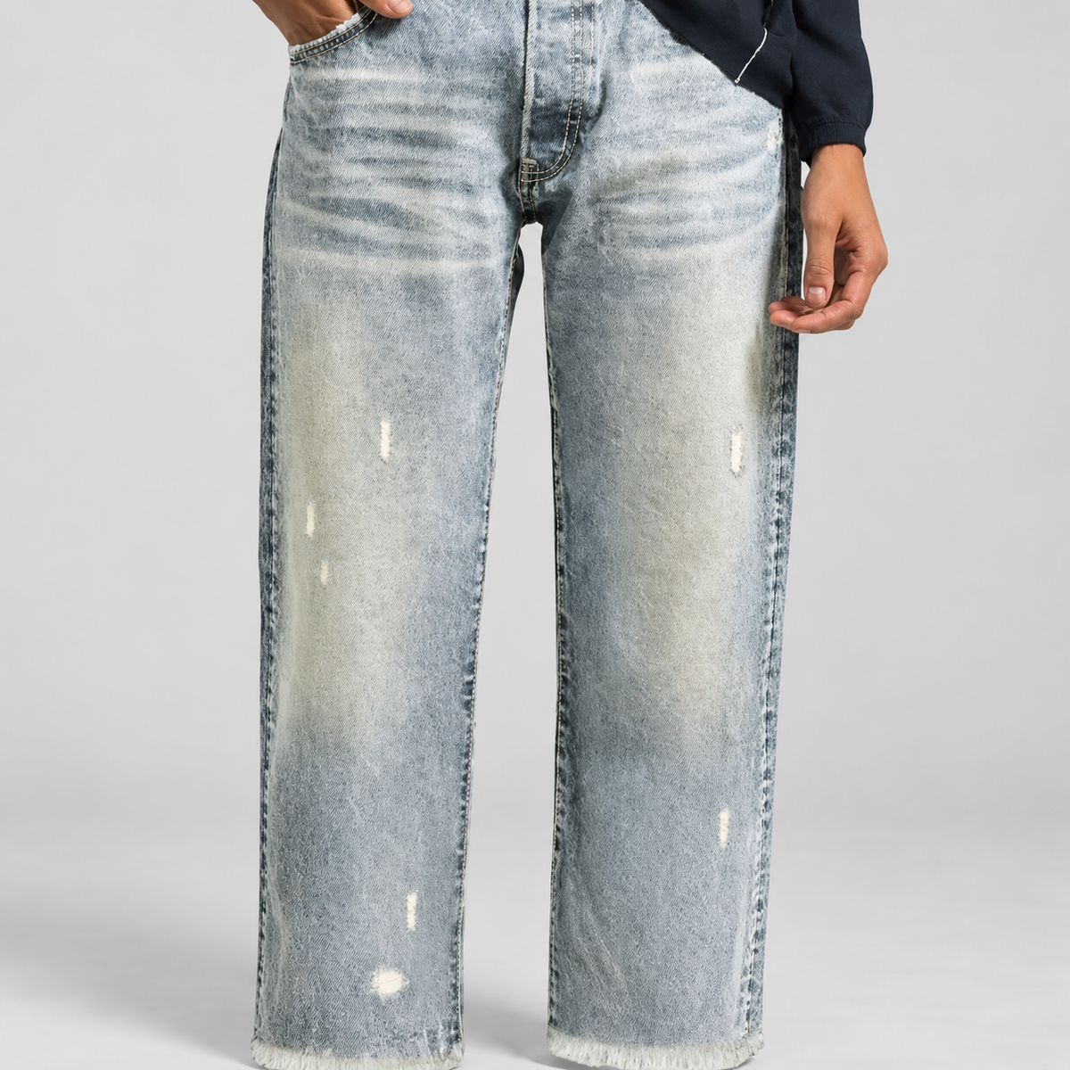 Penelope | Women’s Retro Straight-Leg Cropped Jeans — Medium Blue