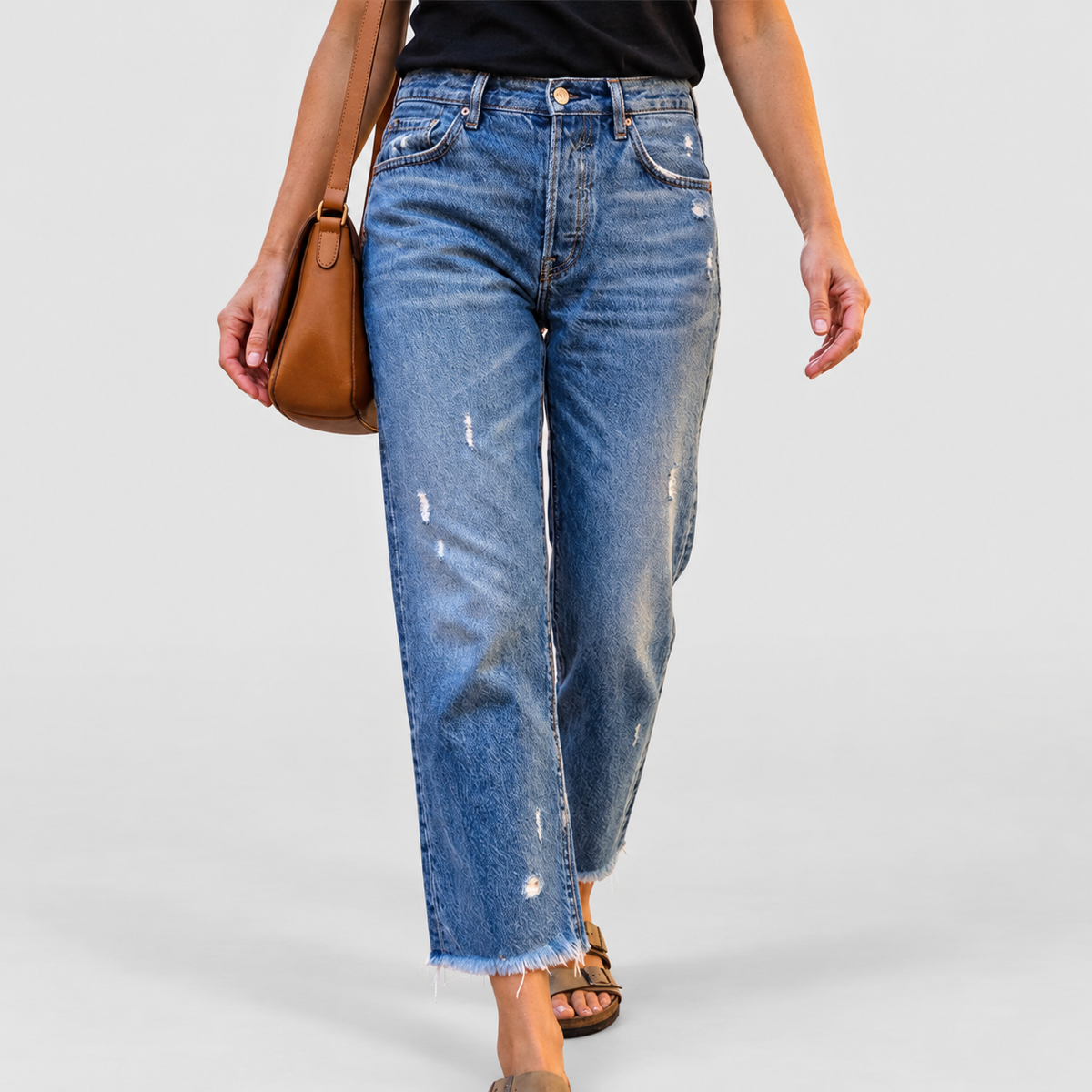 Penelope | Women’s Retro Straight-Leg Cropped Jeans — product detail 7