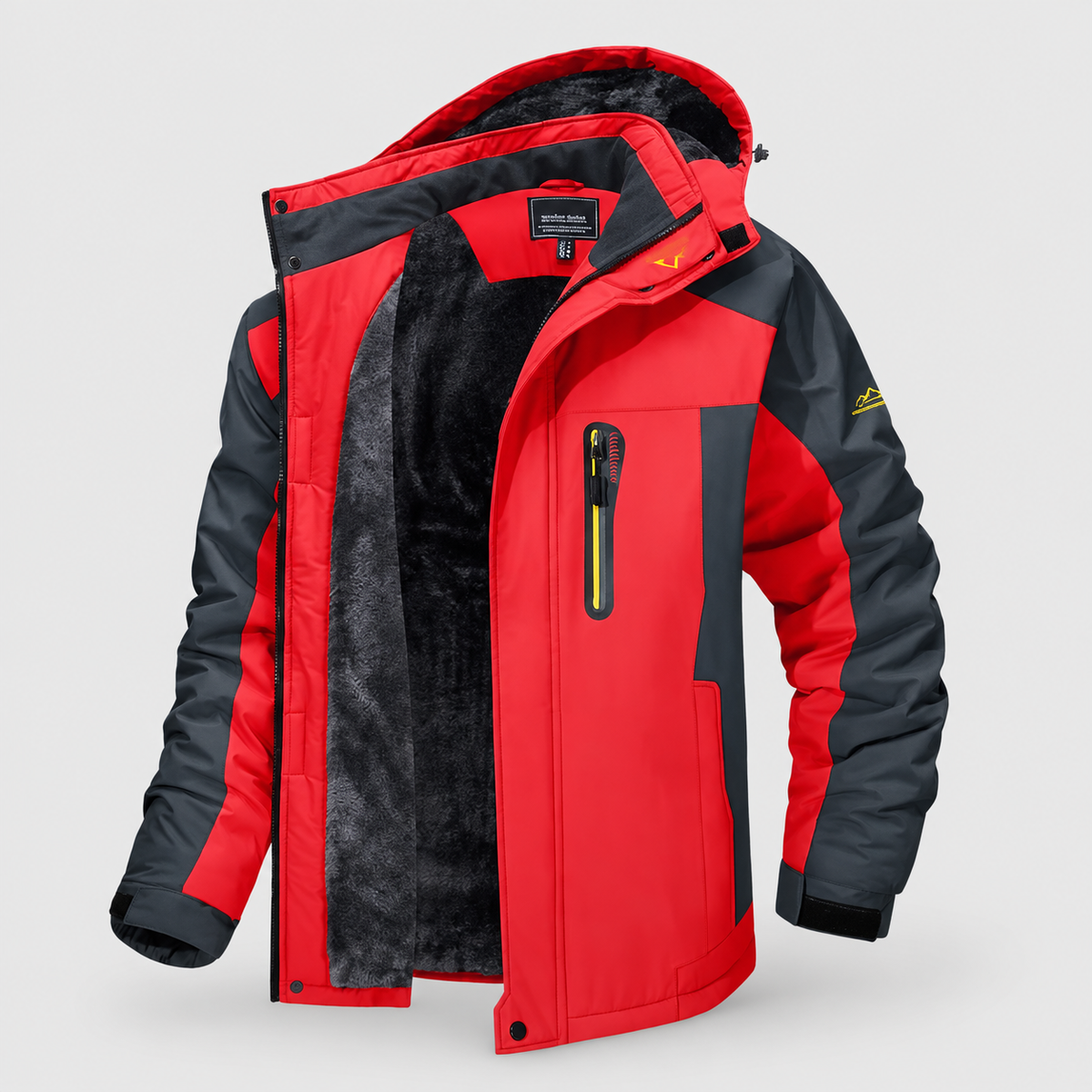 Peregrine | Men’s Hooded Fleece Jacket with Full-Zip Closure — Red