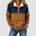 Pernella | Women’s Quarter-Zip Fleece Pullover — Multicolour
