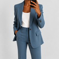 Perrine | Women’s Classic Blazer and Pants Set — Blue