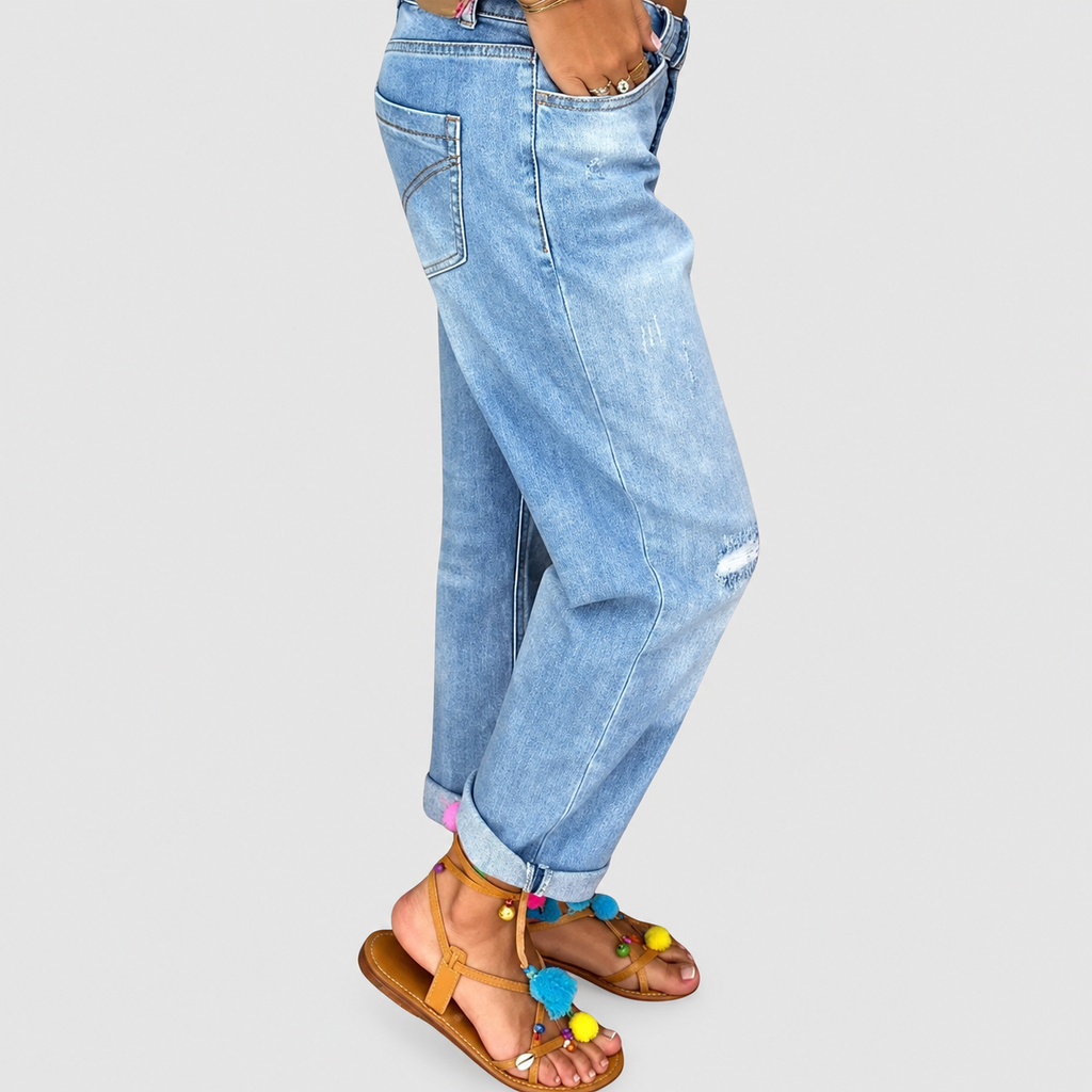 Petrina | Women’s Distressed Boyfriend Jeans — product detail 2