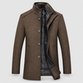 Quentin | Men’s Long Quilted-Lining Winter Coat — Brown