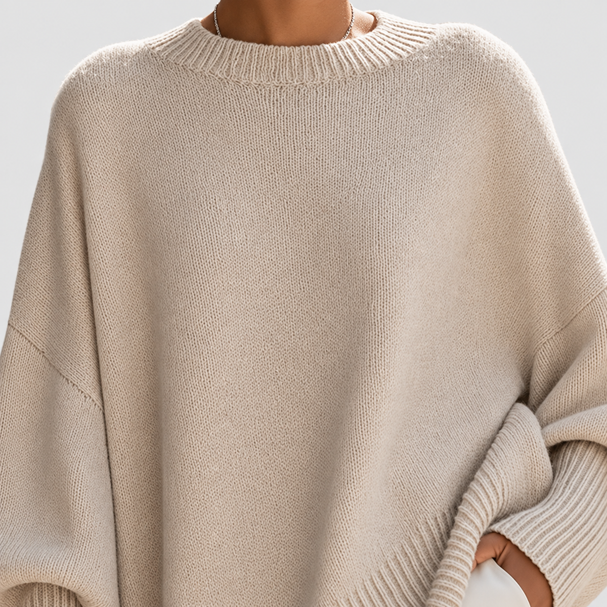Quinn | Women’s Oversized Draped Wide-Neck Sweater — product detail 2